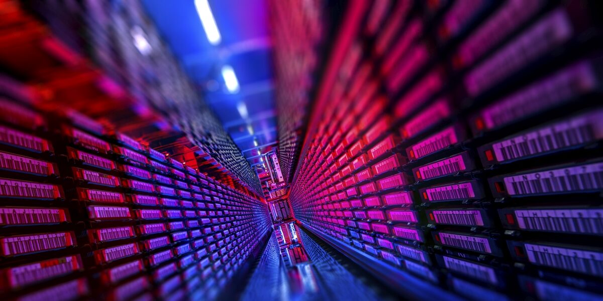 Tape robot for storing large amounts of scientific data at Fermi National Accelerator Laboratory. Original public domain image from Flickr